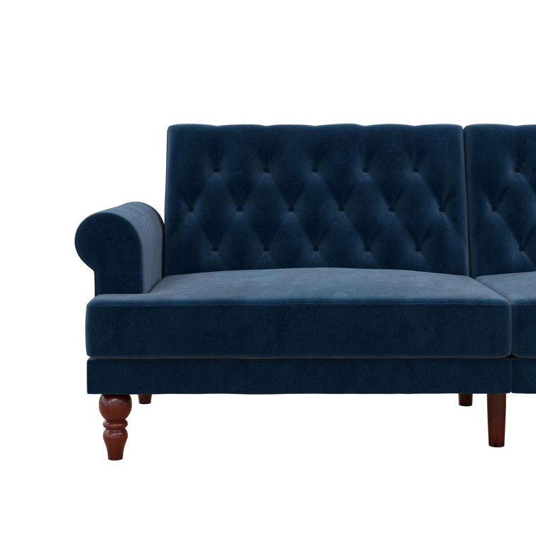 Novogratz Cassidy Twin 83.5 Velvet Tufted Back Convertible Sofa